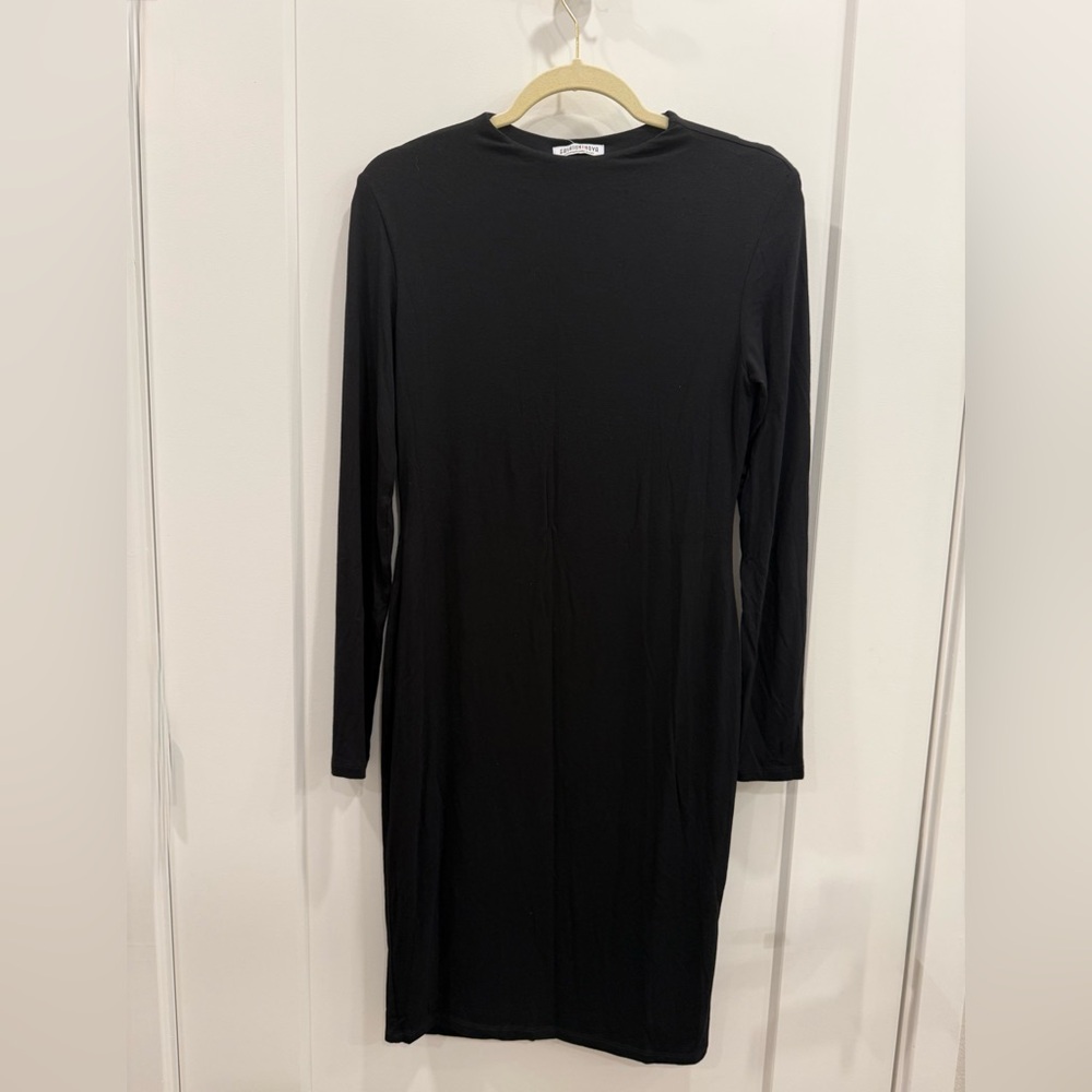 Fashion Nova Black Mock Neck Long Sleeve Bodycon Dress | NWT | Size L
